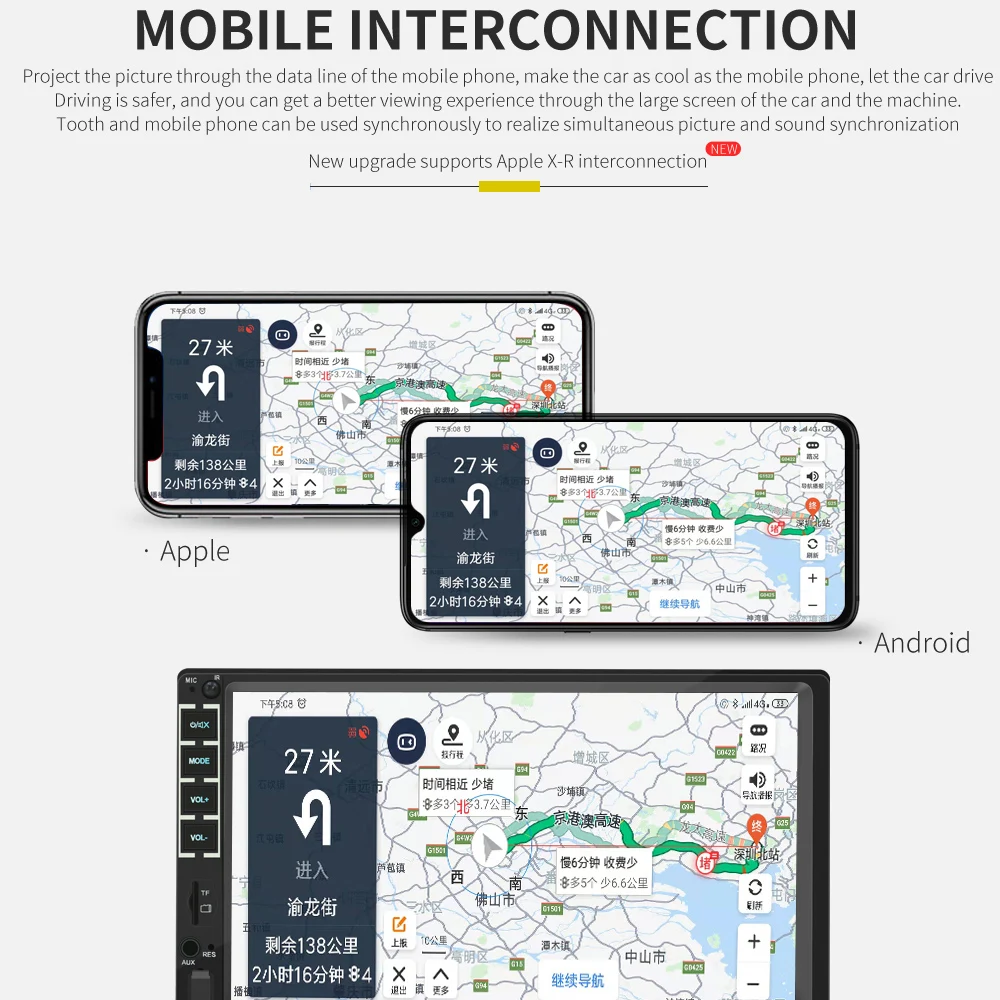 2 Din автомобильное радио Авторадио мультимедийный плеер Bluetooth XR MirrorLink для Apple IOS реверсивное изображение автомобиля аудио стерео Coche радио