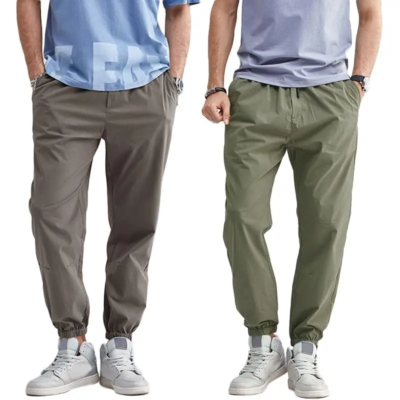 

INCERUN 2020 Men Baggy Streetwear Pants Elastic Waist Solid Color Joggers Long Trousers Fashion Casual Men Cargo Pants Harajuku