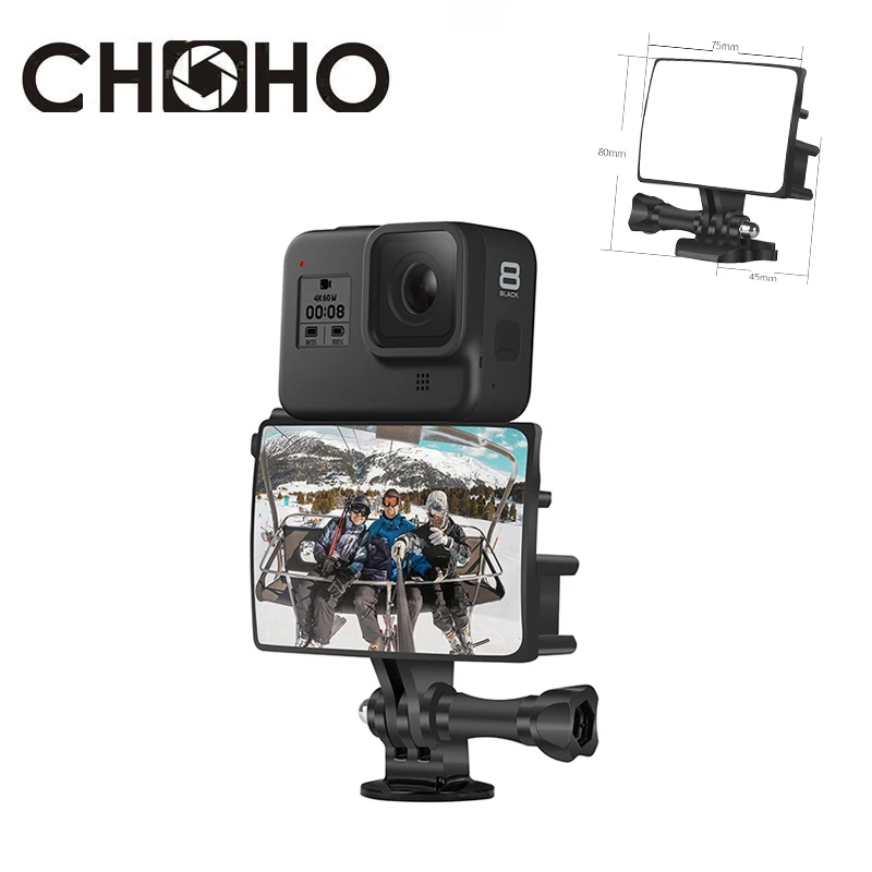 Per Accessori Gopro Selfie Vlog Mirror Vlogging Flip Screen Supporto Per Scarpe Fredde Per Go Pro Hero 11 10 9 Xiaomi Sport Action Camera