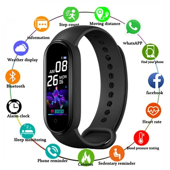 

2020 M5 Smart Band Sport Fitness Bracelet Watch Fitness Tracker Smartband Blood Pressure Heart Rate Monitor Waterproof Wristband