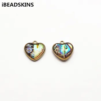 

New arrival! 15x14mm 50pcs Built-in shell Heart shape charm for Jewelry Findings Earrings parts,hand Made Jewelry DIY