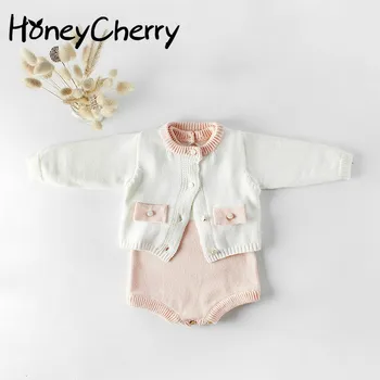 

Spring Girls Suits Knitted Jackets Woolen Hat Climbing Clothes Newborn Baby Girl Clothes Baby Set Baby Boy Clothing Set