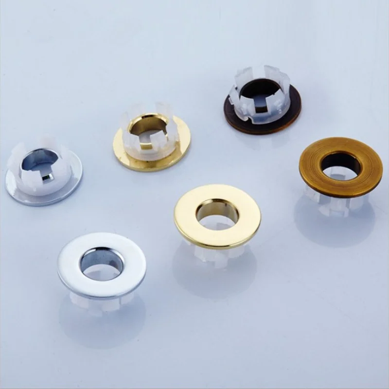 Bathroom Sink Overflow Cover Brass Bathroom Basin Faucet Sink Overflow Cover Black Silver Gold Vintage Bronze Six-foot Ring Insert Replacement