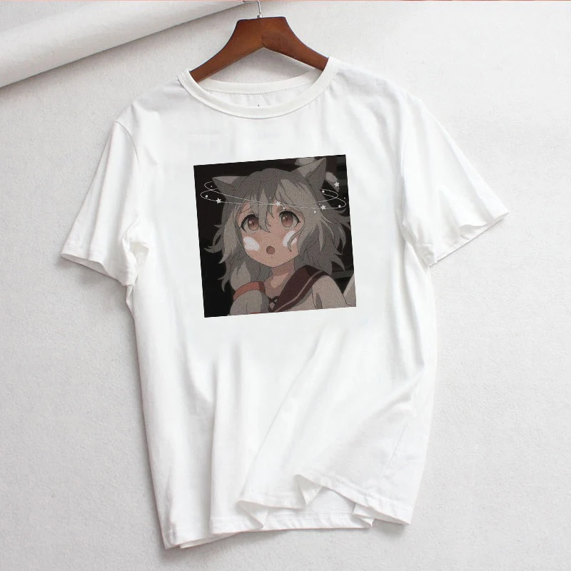 Japanese new casual fashion plus size O-neck short sleeve female cartoon Harajuku tops tees funny cute Ulzzang T-shirt