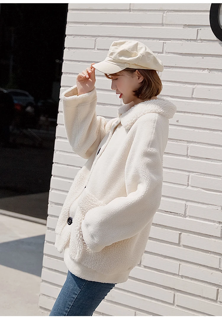 women's clothing winter outerwear coats new small lapel coat lamb Miss Mao Picao short paragraph coat 1023