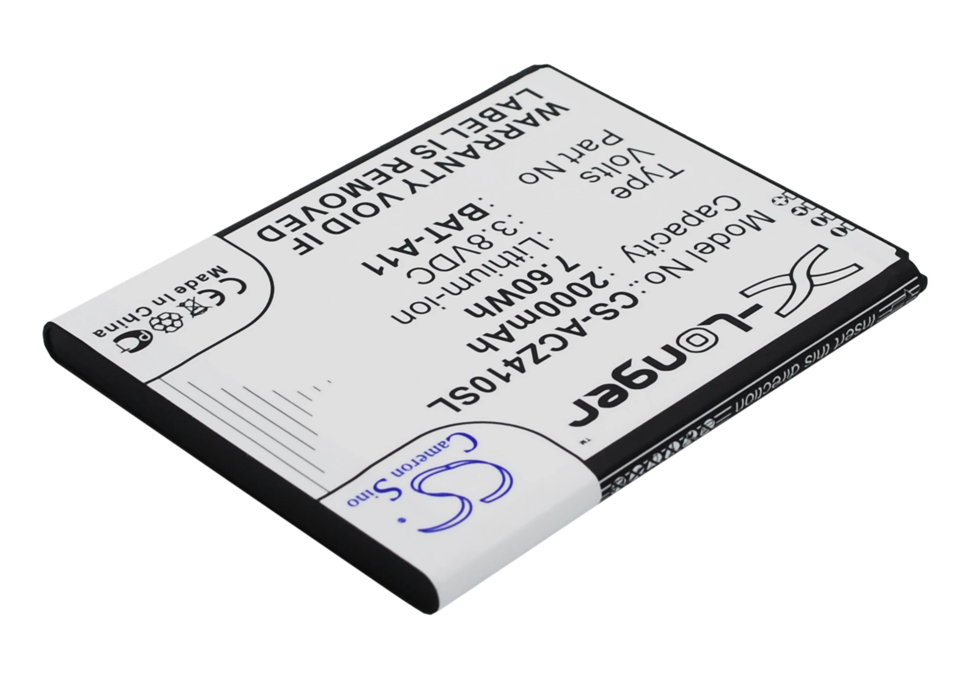Обновленная батарея Cameron Sino для acer BAT-A11 Liquid Z410, T01, TM01 2000 mAh/7.60Wh