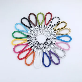 

PU Leather Braided Woven Rope bts keychain DIY bag Pendant Key Chain Holder Car Keyrings Men Women Keychain