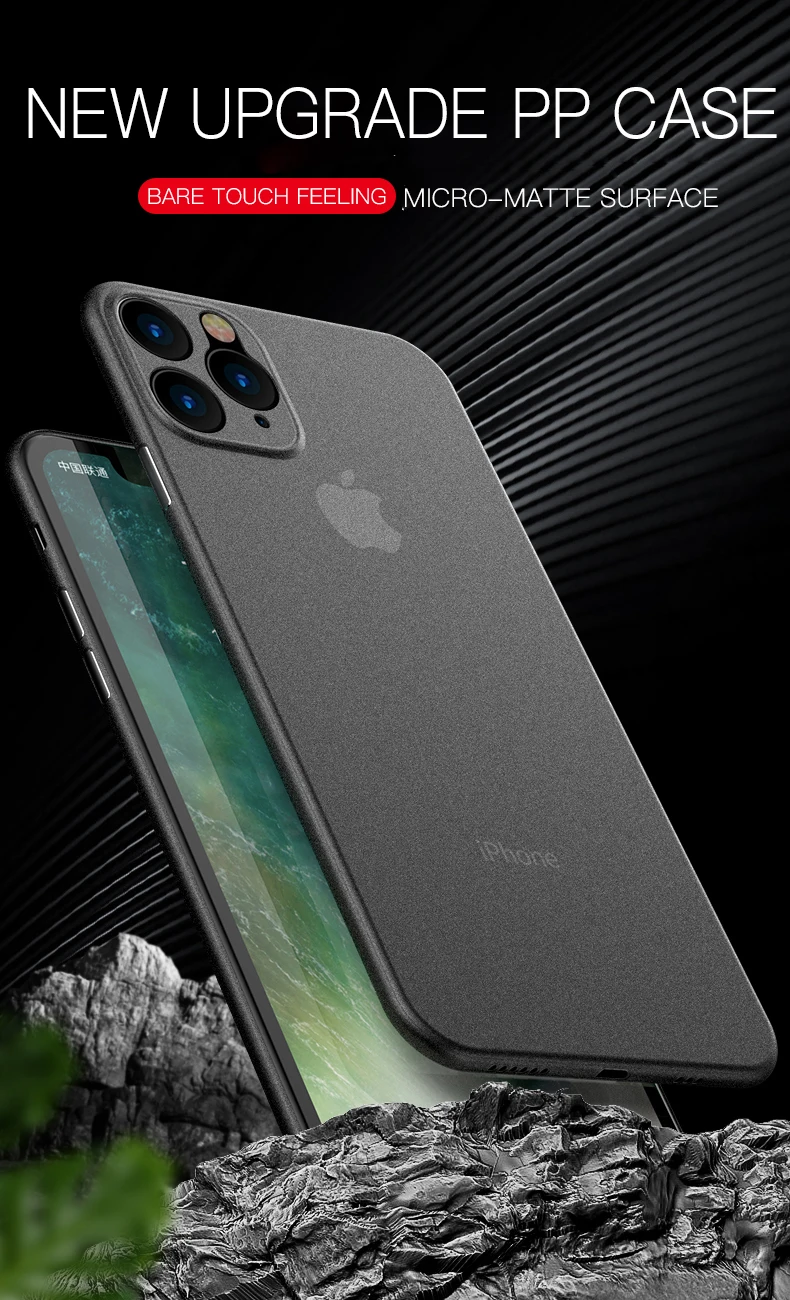 אולטרה דק 0.2mm PP מט Case עבור Apple iPhone 11 פרו מקסימום 12 מיני XS XR X 6 6S 7 8 בתוספת 5 5S SE 2020 Slim עמיד הלם כריכה קשה