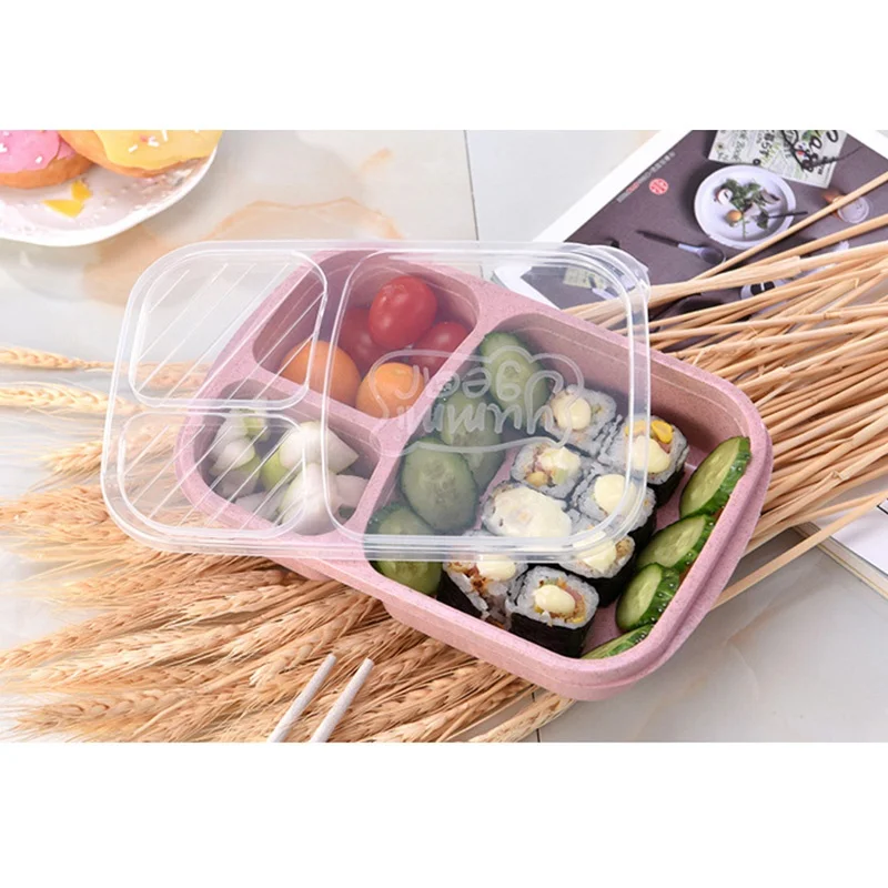 Ланч-бокс пластиковая порционная коробка Bento для хранения еды контейнер для хранения переносная коробка для ланча для детей Экологичная посуда для студентов Ланчбокс