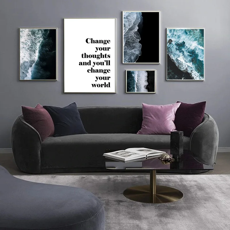 Природа море океан волны Холст Картина скандинавский принт Wall Art украшения