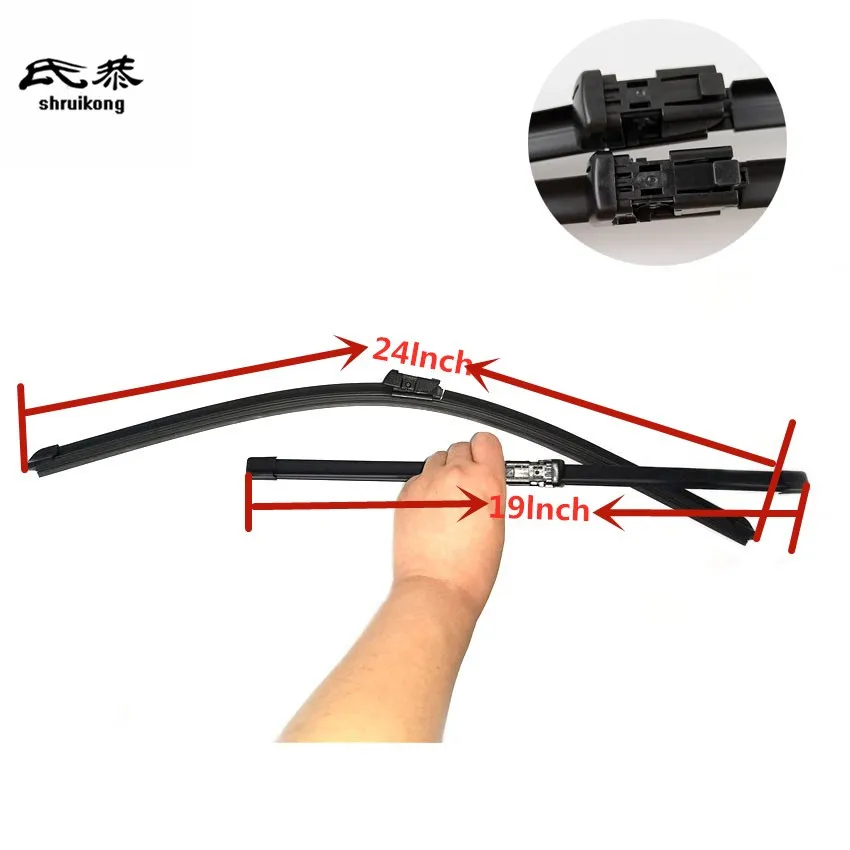 2 Pz/Lotto Auto Styling Adesivi Spazzole Tergicristallo Per Skoda Yeti 5L (Dal 2009 In Poi) 24 "+ 19" Fit Pulsante Tipo Bracci Tergicristallo
