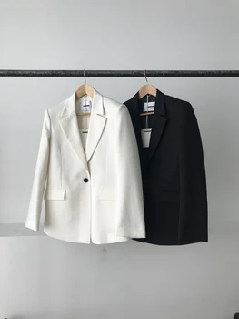 

2020 Europen Minimalist Style Single Button Lady Suits J-Sander Jacket Blazer Female Loose Solid Suit Coat