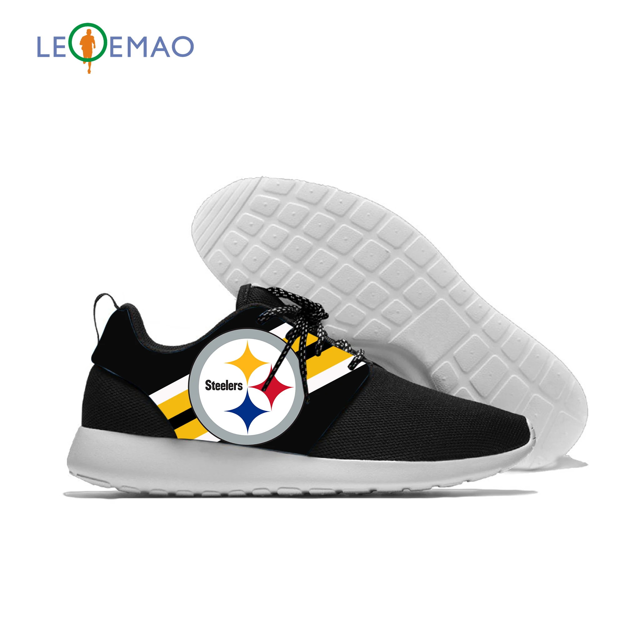 

2020 Miami Men's Women Steelers 2019 Bowl LIV Champions Fashion Lightweight Low Top Breathable Sneakers For Pittsburgh Fans Gift