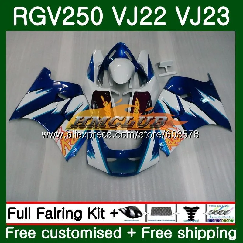 Корпус для SUZUKI SAPC VJ22 RGV 250 94 95 96 97 98 18CL. 2 сине-белые RGV-250 VJ23 RGV250 1988 1994 1995 1996 1997 1998 обтекатель - Цвет: No. 1