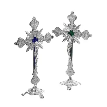 

Church Relics Figurines Crucifix Jesus Christ On The Stand Cross Wall Crucifix Antique Home Chapel Decoration Wall 25cm