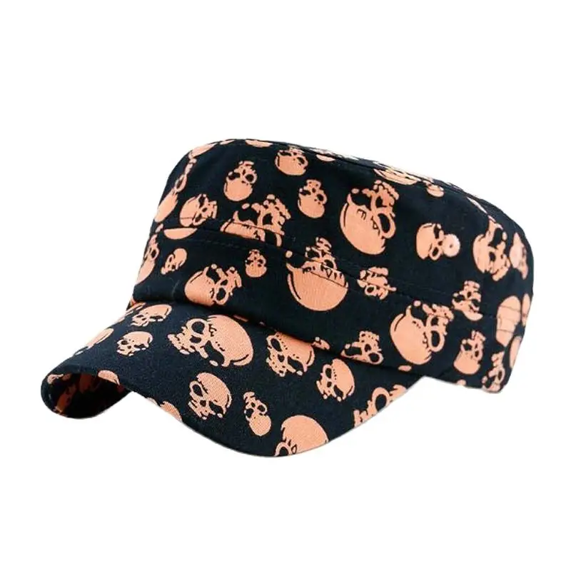 Europe America Punk Skull Rivet Full Closure Military Hats Spring Autumn Brand Snapback Cotton Hats For Men Fashion Army Cap baseball cap cap hat