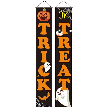 

Banner Halloween Porch Sign Outdoor Garden Indoor Hanging Sign Decorations