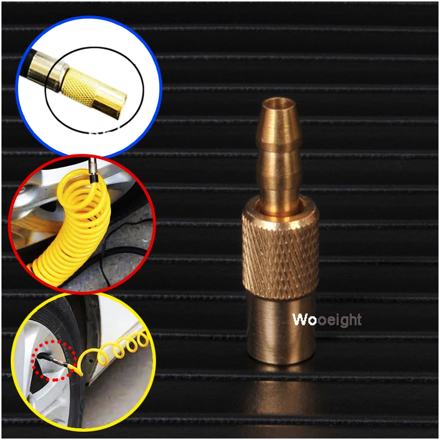 Wooeight 1pc Auto Brass 6mm Tyre Wheel Air Chuck Inflator Tire Pump