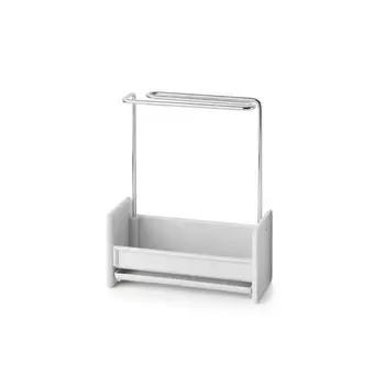 

Kitchen Sponge Holder Sink Cleaning Brush Soap Rack Drain Tray Rag Hanging Shelf High Quality and Brand New