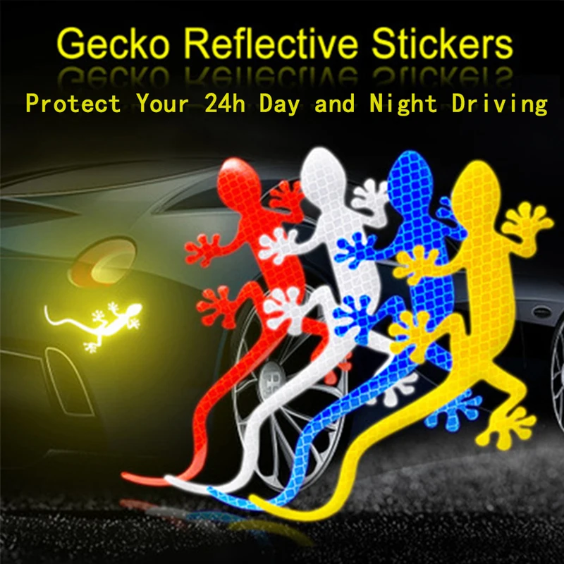 

1 Pc Reflective Gecko Car Sticker 4 Colors Vinyl Wrap Auto Decal Limited Edition 3d Warning Sticker For Car Exterior Accessories