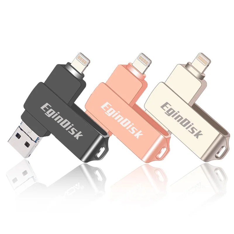 Otg Usb Flash Drive For iPhone / iPad / Android Phone， 3 in 1 Pen Drive Compatible Lightning / Micro USB / USB 3.0