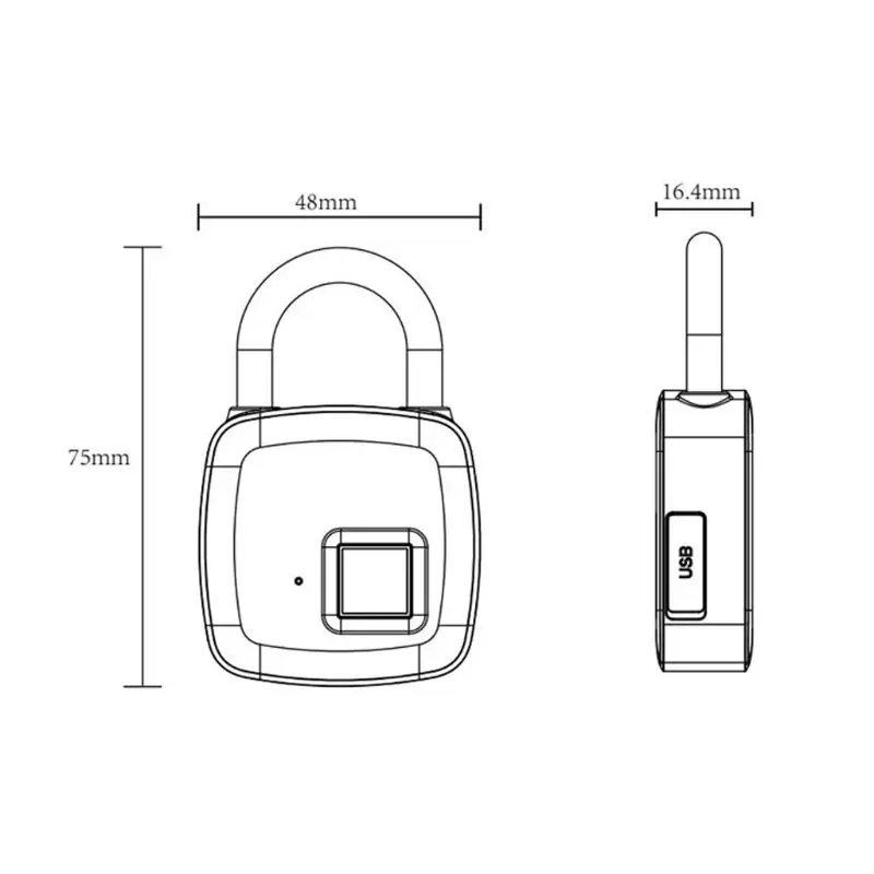 Смарт-замок без ключа с отпечатком пальца USB зарядка IP65 Водонепроницаемый Противоугонный замок