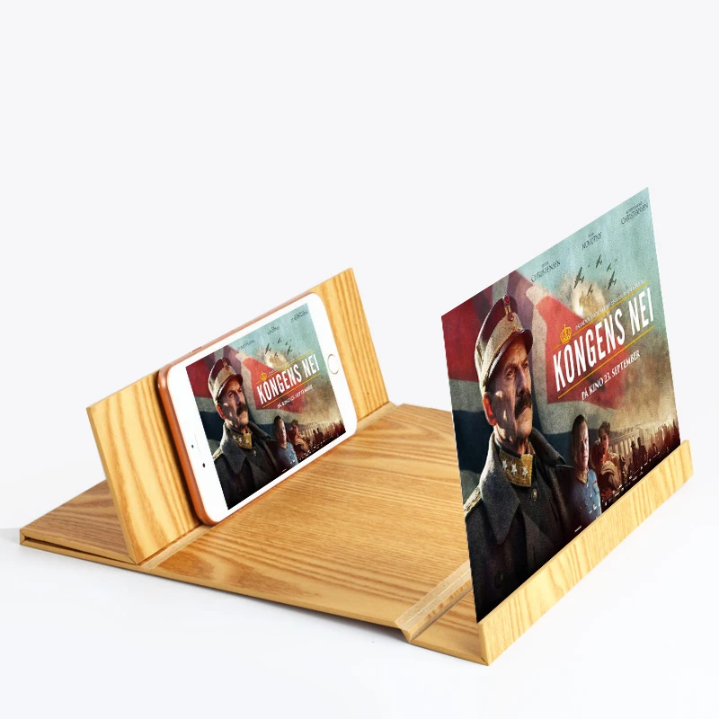 

New Amplificateur 3d Phone Screen Amplifier Wood Bracket 12inch HD Video Smartphone Screen Enlarge Magnifier with Folding Holder