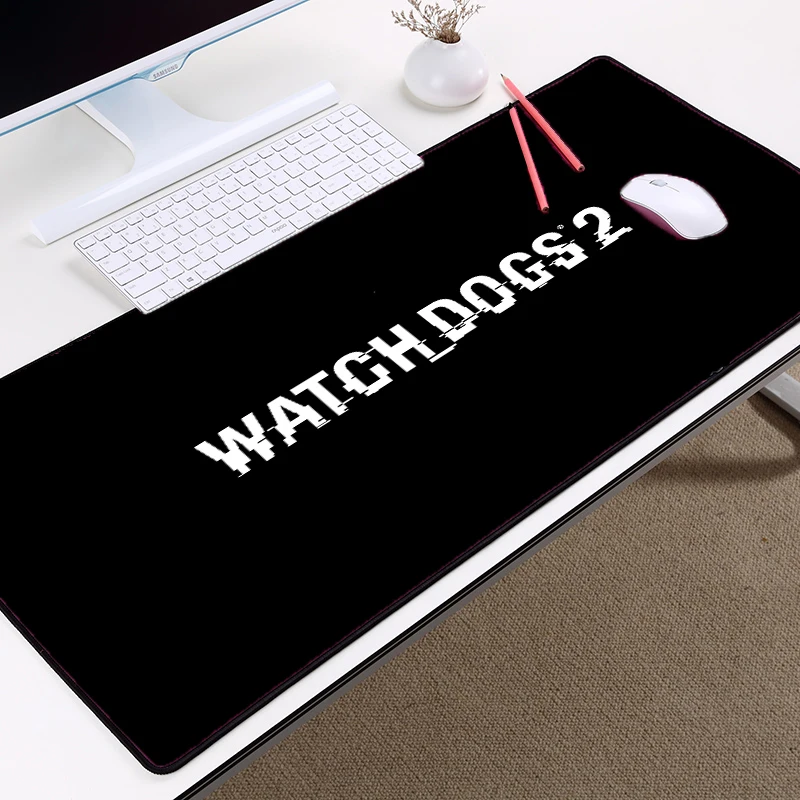 hot pc computer video game Watch_Dogs 2 series xxl big rubber table mouse pad for gamer player black desk mat |