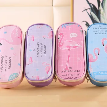 

Creative Pencil Case PU Flamingo Large Zip Pencil Bag School Pencil Holders Stationery Pencil Case Pencil Pouch for Kids Gifts