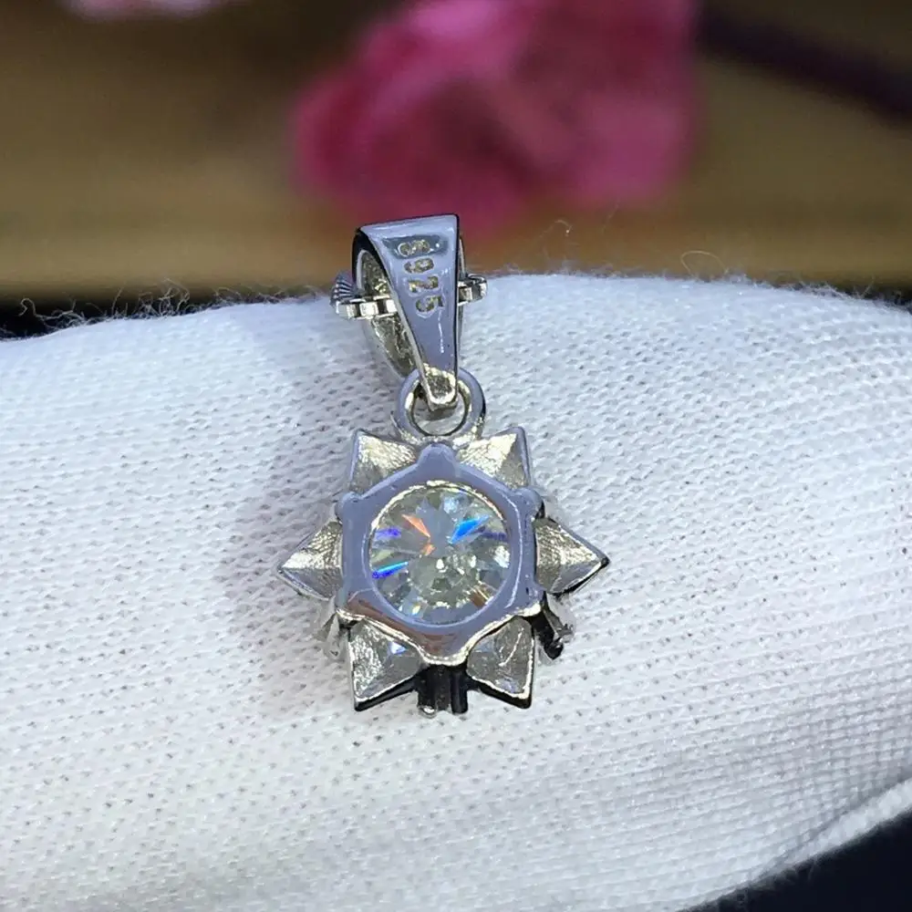 Круглые серебряные подвески из муассанита в виде стихов еврей, 1ct D VVS, роскошные подвески из муассанита для женщин