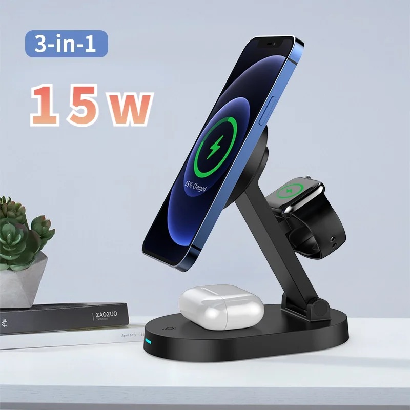 3 в 1 беспроводная зарядная станция для iPhone 13 11 12X8 Samsung Apple Watch Macsafe Airpods Pro iWatch 5/4 |