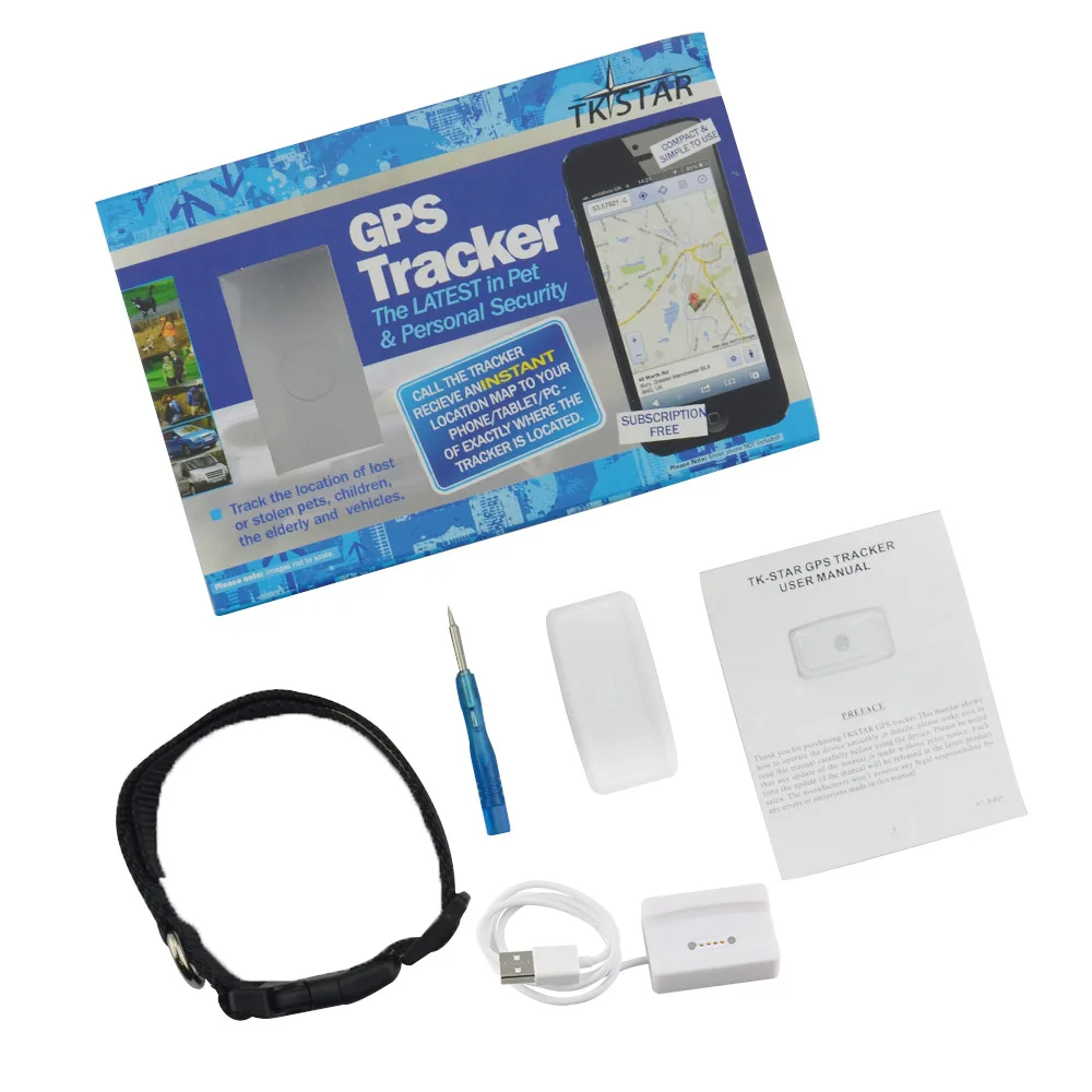 TKSTAR TK911 Mini Wifi GPS Tracker For Pet Cat Dog Waterproof Real time Google Map Free Web APP