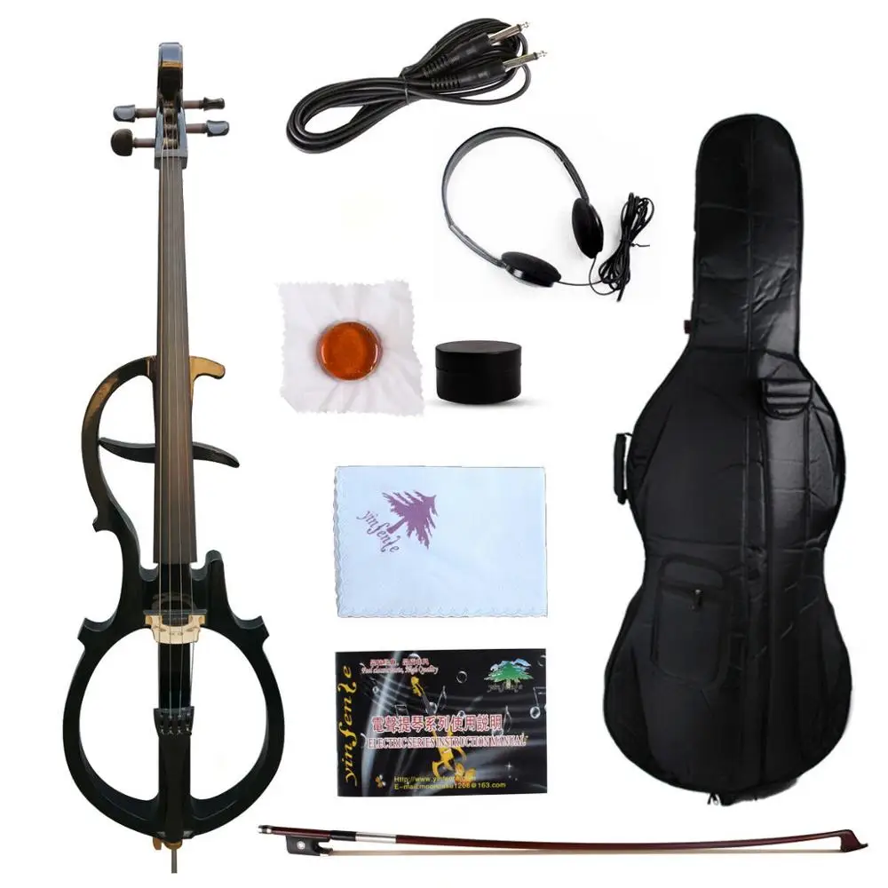 4 string Yinfente 4/4 Elektrische Stille Cello Ebbenhout onderdelen Zoete Tone Gratis Tas + boog # EC5 4 string Yinfente 4/4 Elektrische Stille Cello Ebbenhout onderdelen Zoete Tone Gratis Tas + boog # EC5