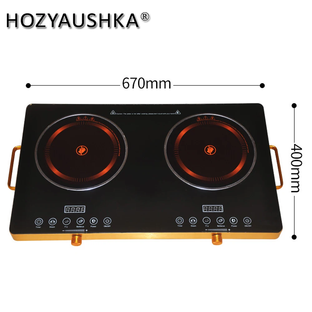 Electric stove boiler High-power rapid heating double-head electric ceramic stove knob control suitable for any high-temperature cookware