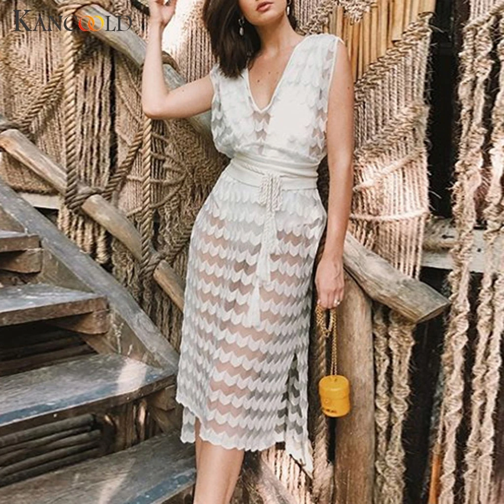 KANCOOLD платье для женщин слинг крест на свадьбу элегантное с v-образным вырезом