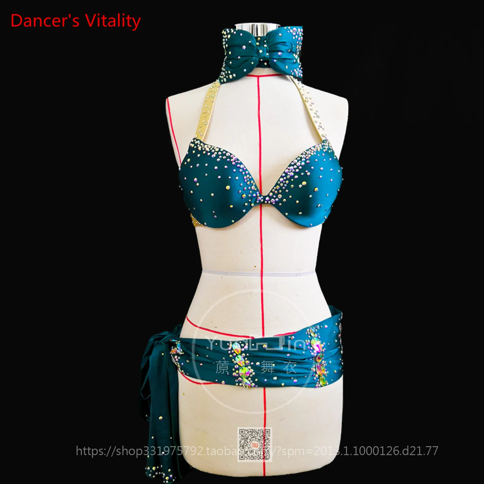 

Professional Customization Oriental Dance Costumes Luxury Diamond Dance Set Headband Hip Scarf Bra 3pcs