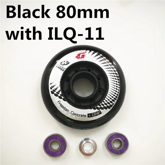 Black 80mm ILQ11 4 шт./партия роликовые коньки 80 мм 76 мм 72 мм белый черный катания колеса для powerslide ролики SEBA hv HL светильник из углеродного волокна - Цвет: Black 80mm ILQ11