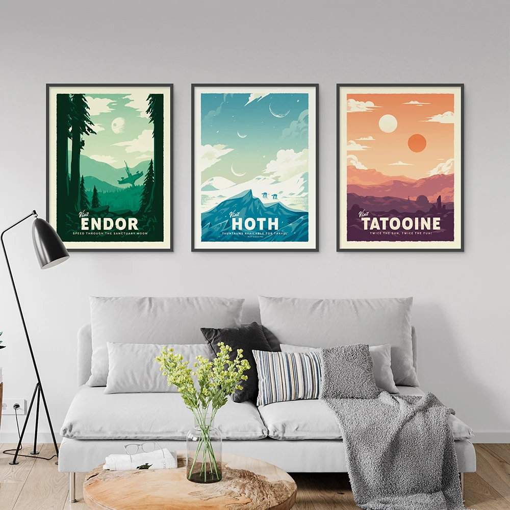 

Vintage Posters and Prints Star Wars Retro Travel Minimalist Art Canvas Painting Picture Print Modern Gift Home Room Wall Decor