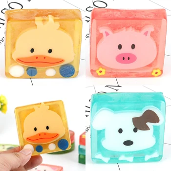 

1pcs Handmade Soap Kids Cartoon Animal Pattern Cleaning Soap Portable Washing Face Washing Hand Bath Soap