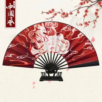 

Chinese style Big folding fan, bamboo wood silk cloth high-definition hand fan, wedding decoration personalized gift folding fan