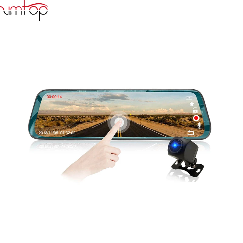 

Zimtop front and back dual 1080P 10inch streaming media dual lens dash cam recorder car camera dvr with specail mount