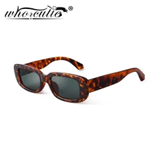 2020 Retro angosta rectángulo gafas de sol para mujer marca de diseño Vintage marco tortoisshell verde lente 90S gafas de sol sombras S191