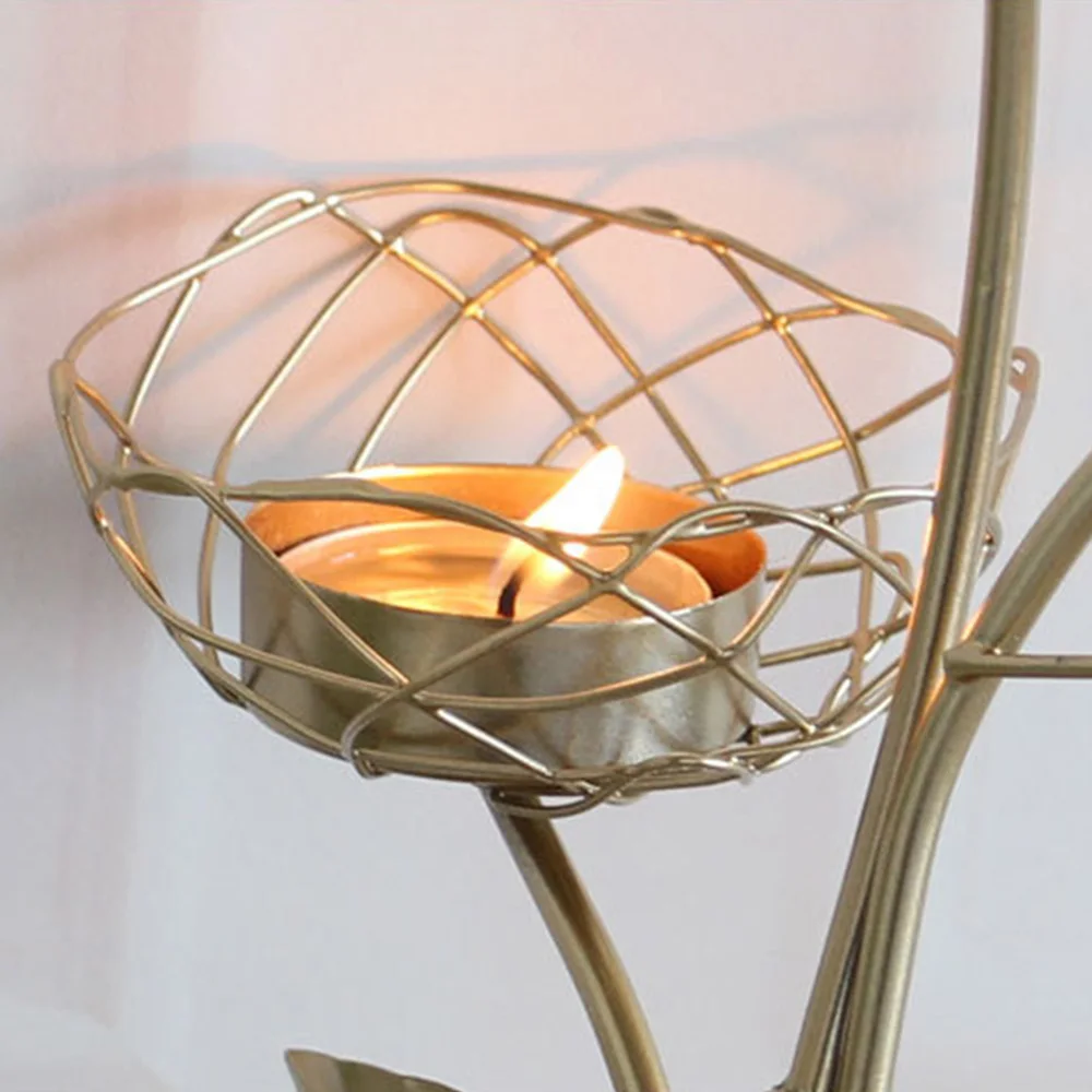 Nordic Wrought Iron Candlestick Golden Bird Scented Candleholder Wedding Romantic Dining Table Decoration Luxury Candle Stand