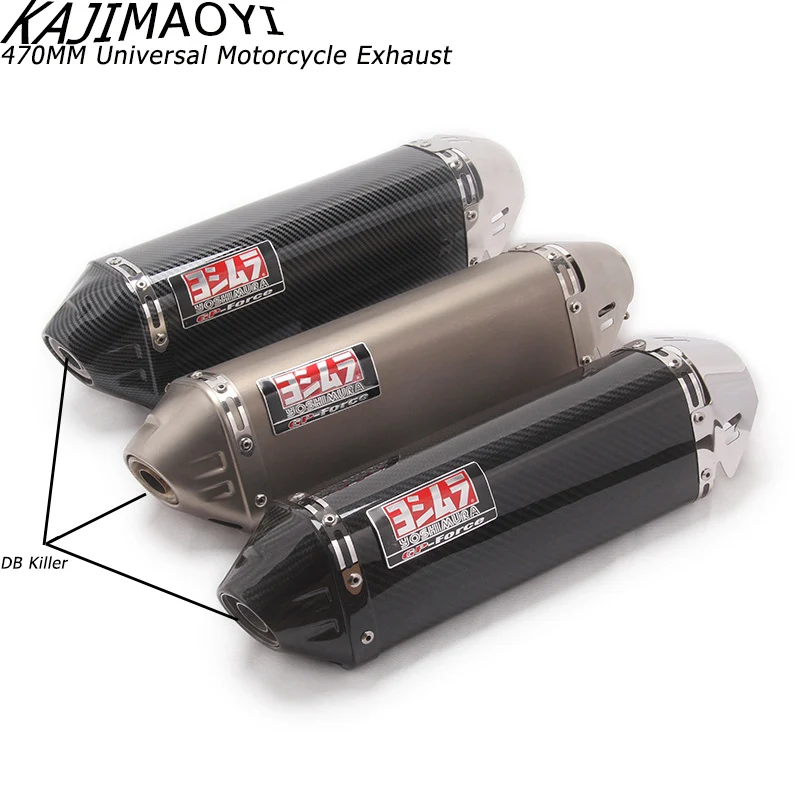 KAJIMAOYI универсальный мотоцикл yoshimura выхлопной глушитель выхлопных газов для FZ1 R6 R15 R3 ZX6R ZX10 Z900 1000 CBR1000 GSXR1000 650 K7 K8 K11