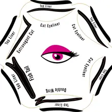 Трафареты для подводки глаз шестив-1 подводка для глаз вспомогательный инструмент Макияж обучающий инструмент трафареты для подводки глаз инструмент красоты