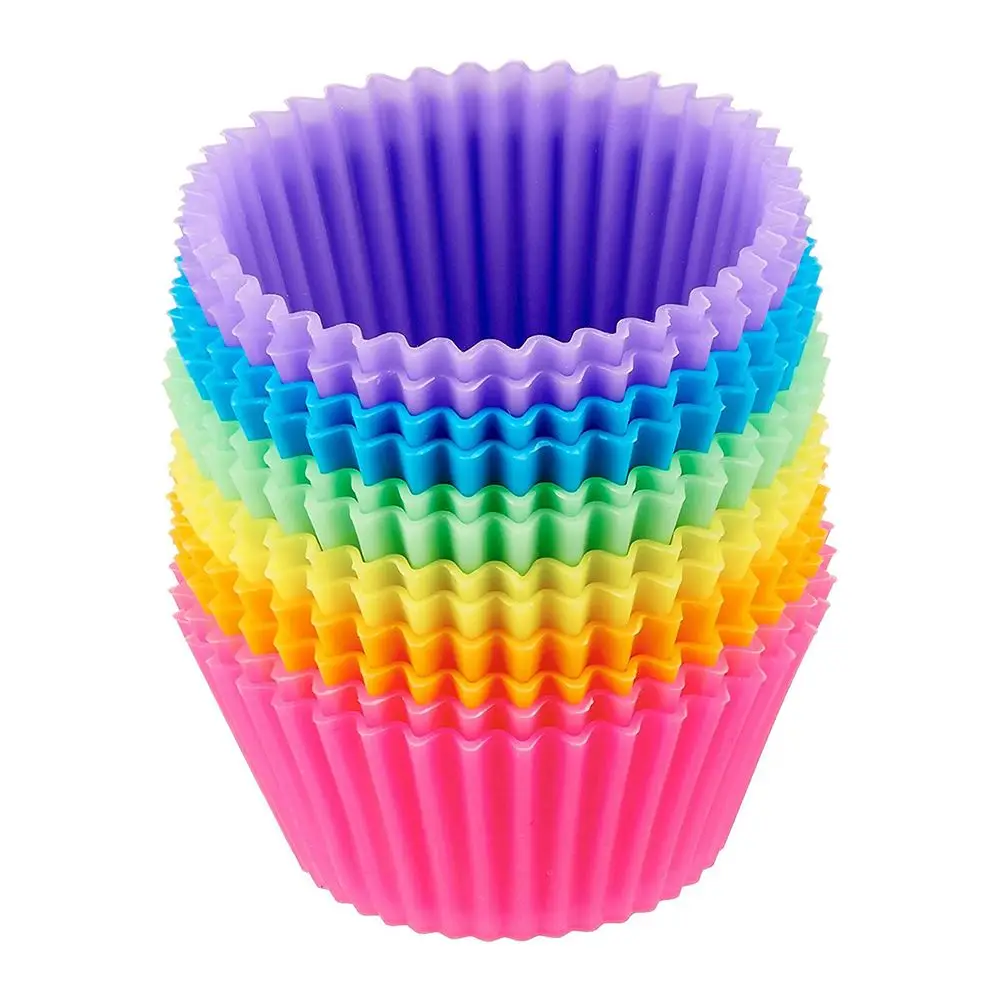 

12pcs/Set Silicone Cake Mold Round Shaped Muffin Cupcake Baking Molds Round Silicone DIY Baking Cake Mould Muffin Cupcake Molds