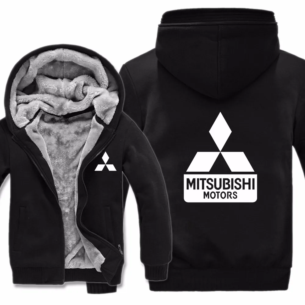 Mitsubishi толстовки Мужская куртка зимняя высококачественная мужская повседневная шерстяная подкладка флис Mitsubishi мужские толстовки с капюшоном