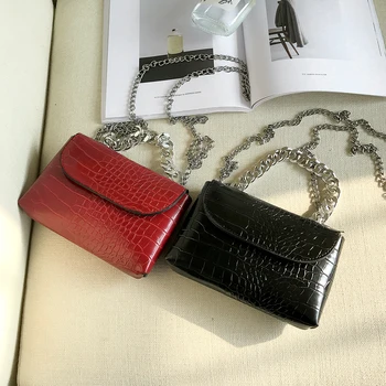 

Fashion Crocodile Shoulder Waist Bag Women PU Fanny Packs Chest Small Handbags Simple Shoulder Messenger Bag