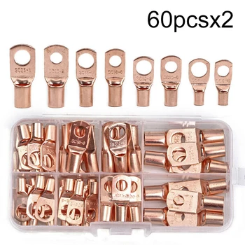

120 X Car Copper Ring Lug Terminal Heat Shrink Wire Tubing Cable Connectors Kit