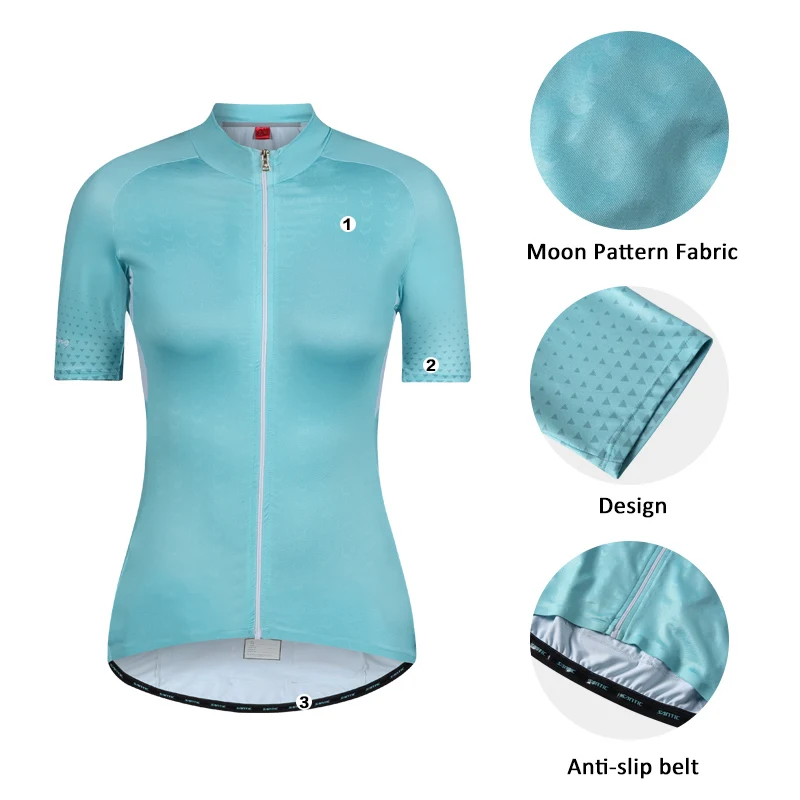 Santic женские майки для велоспорта короткие Pro Fit дорожные MTB велосипедные с